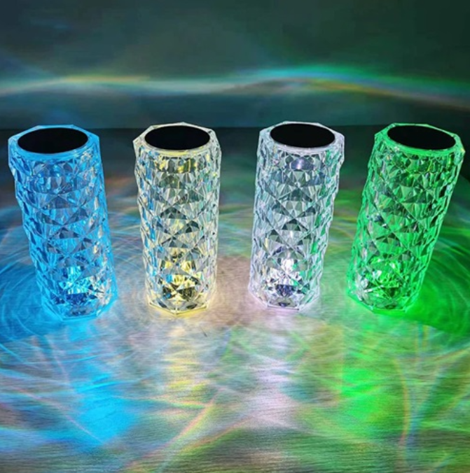 LED Crystal Rose Night Light Table Lamp