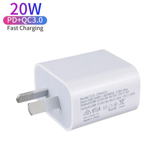 20W QC3+ PD Quick Charger USB + Type C