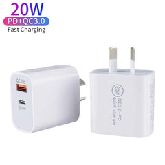 20W QC3+ PD Quick Charger USB + Type C